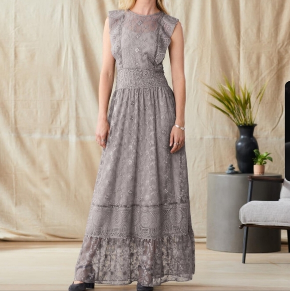 Sundance Dresses Nwt Sundance Sleeveless Champagne Lace Faythe Maxi